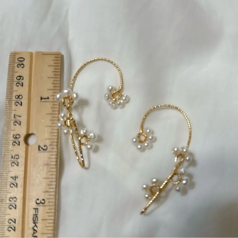Boho pearl cuff earrings M593 - Picture 4 of 4